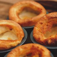 Freshly cooked Yorkshire Puddings.